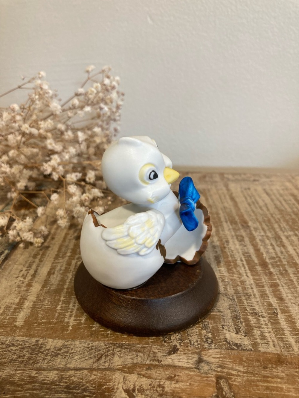 Vintage Ceramic Duckling Figure on Wood Base Lego Taiwan - Picture 3 of 12